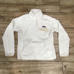 Womens Patagonia ReTool Snap-T Fleece Pullover Sweater Polartec White Size Large